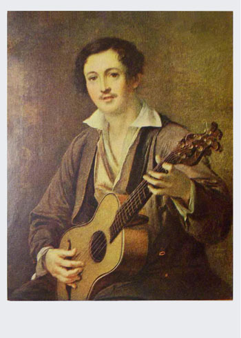 В. А. Тропинин. Гитарист. Открытка. Л., 1950.