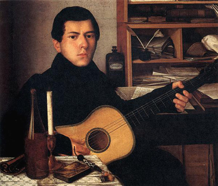Портрет молодого человека с гитарой. 1830-е гг. Русский музей, СПб.