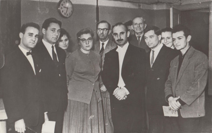 Ю. Е. Юдин во время встречи с Н. Альфонсо. 1960-е гг.
